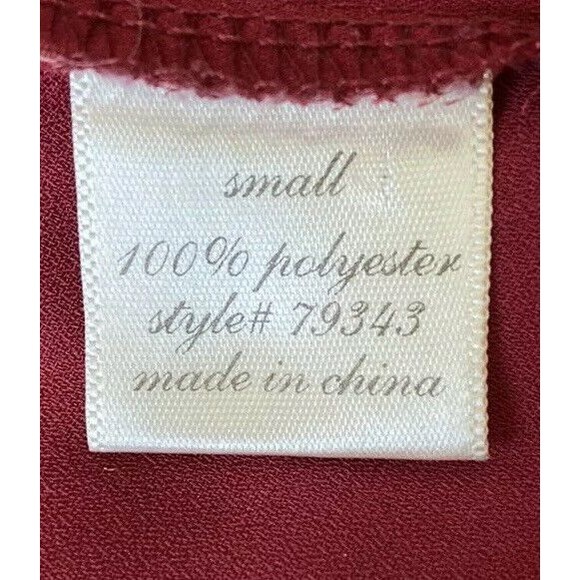 Mi ami Maroon Studded Ruffle Sleeve Blouse Size Small - Picture 6 of 12